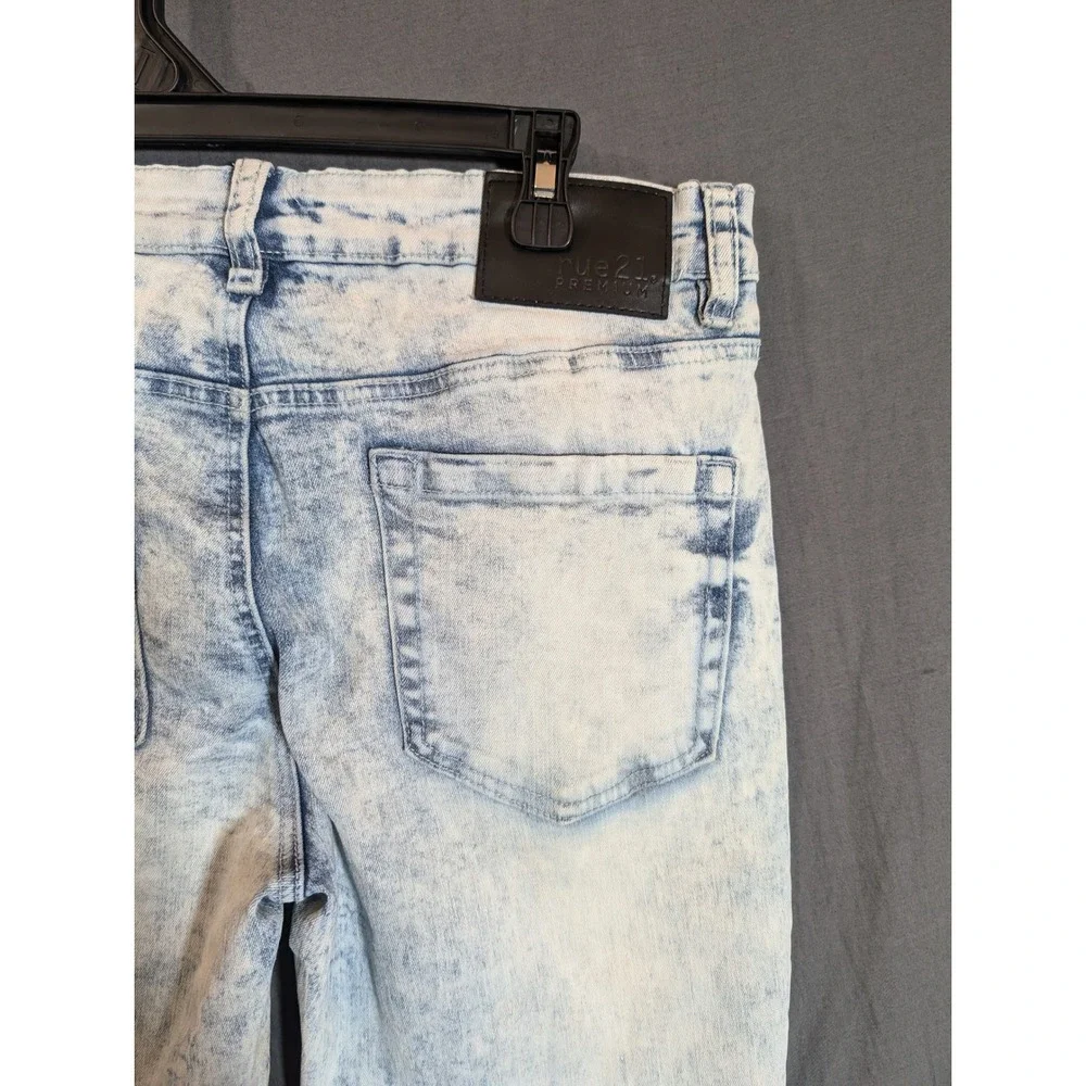 RUE 21 PREMIUM Mens Acid‎ Wash Distressed Skinny Jeans Size 30x32